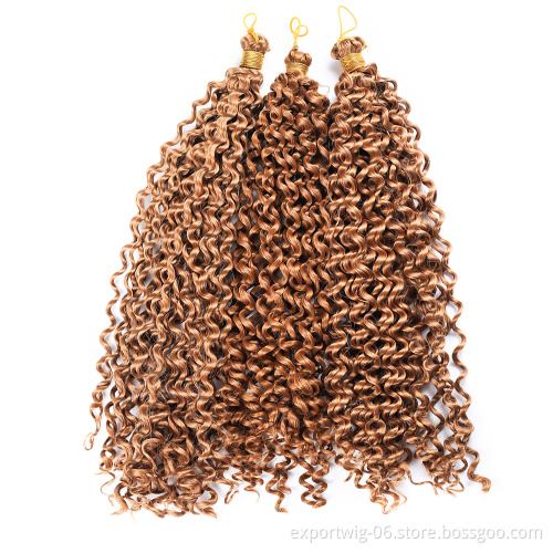 Water Wave Twist Crochet Hair Extensions Silky Water Deep Braid Hair Synthetic Fiber 14 Inch Solid And Ombre Color For Women